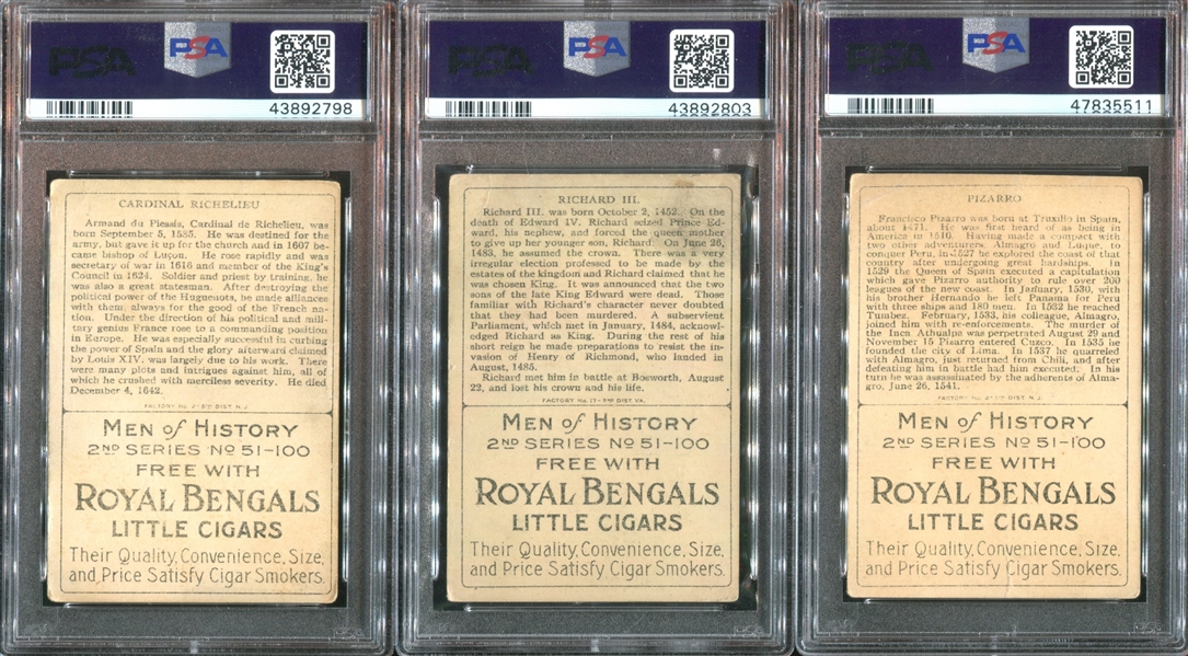 T68 Royal Bengals Men of History Lot of (29) PSA-Graded Cards