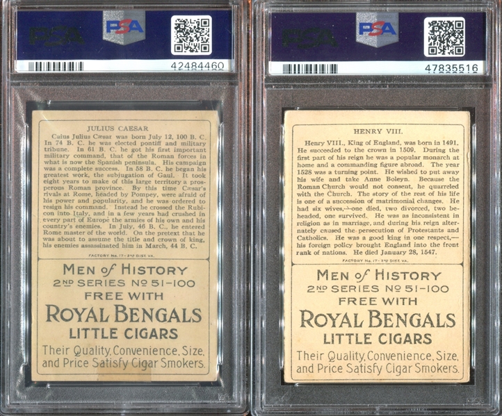 T68 Royal Bengals Men of History Lot of (29) PSA-Graded Cards