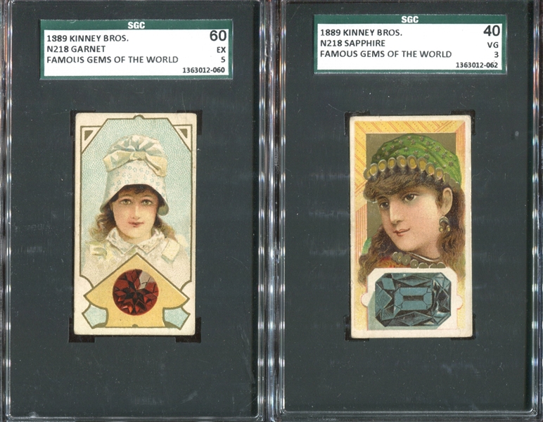 N218 Kinney Famous Gems of the World Lot of (4) SGC-Graded Cards