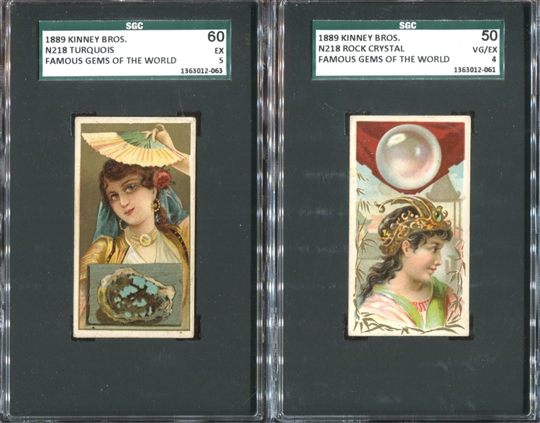 N218 Kinney Famous Gems of the World Lot of (4) SGC-Graded Cards