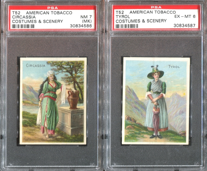 T52 Costumes & Scenery Pair of High Grade PSA-Graded Cards