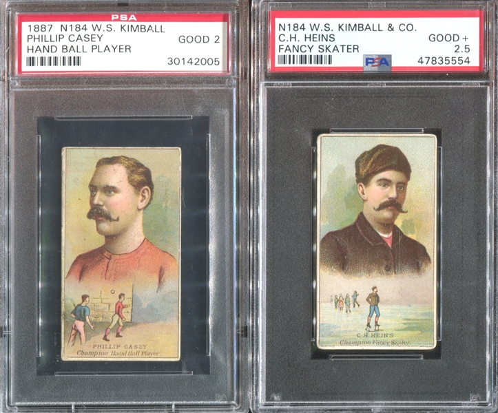 N184 Kimball Champions of Game and Sports Lot of (2) PSA-Graded Cards