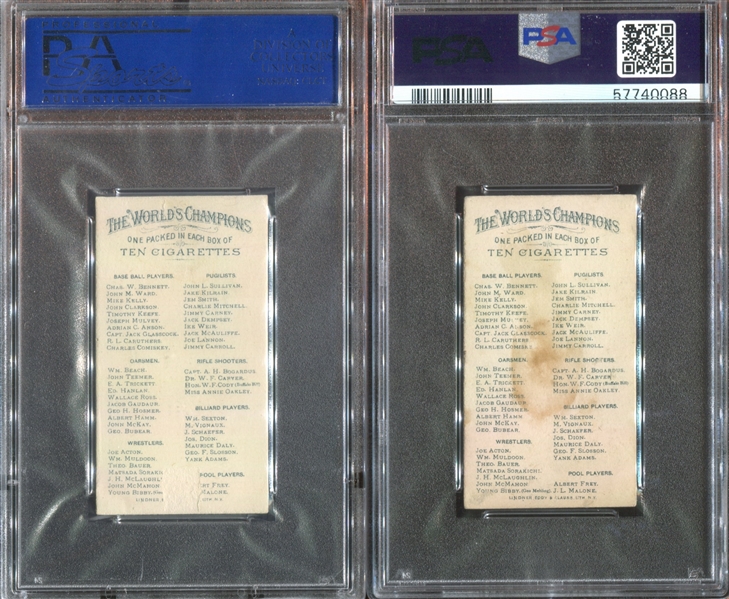 N28 Allen & Ginter World's Champions Lot of (4) PSA-Graded Cards