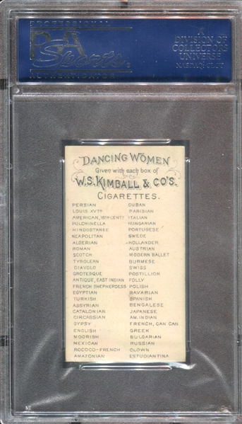 N186 Kimball Dancing Women Italian PSA6 EX-MT