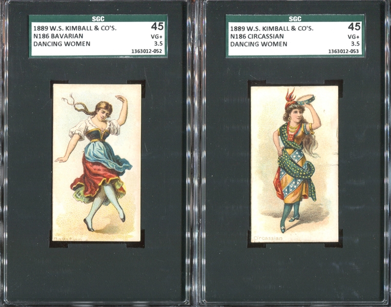 N186 Kimball Dancing Women Lot of (5) SGC-Graded Cards