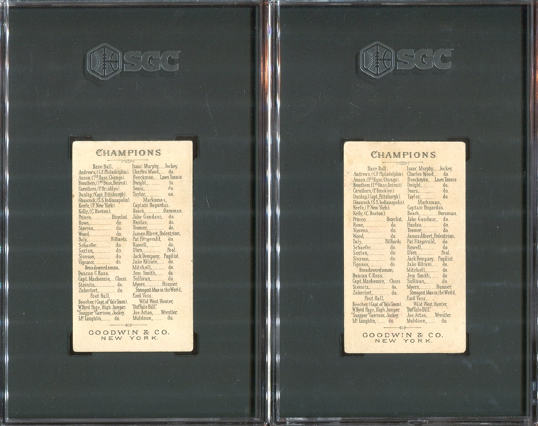 N162 Goodwin Champions Lot of (2) SGC-Graded Tennis Subjects