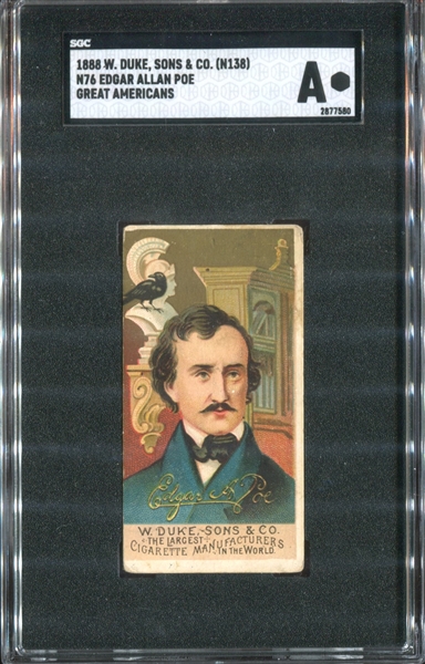 N76 Duke Cigarettes Great Americans Edgar Allen Poe SGCA Authentic