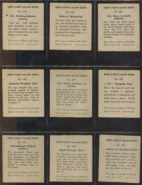 R18 W.S.N.Y. Army, Navy Air Force Complete Set of (48) Cards