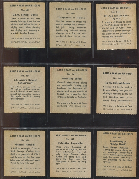 R18 W.S.N.Y. Army, Navy Air Force Complete Set of (48) Cards