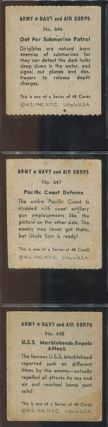 R18 W.S.N.Y. Army, Navy Air Force Complete Set of (48) Cards