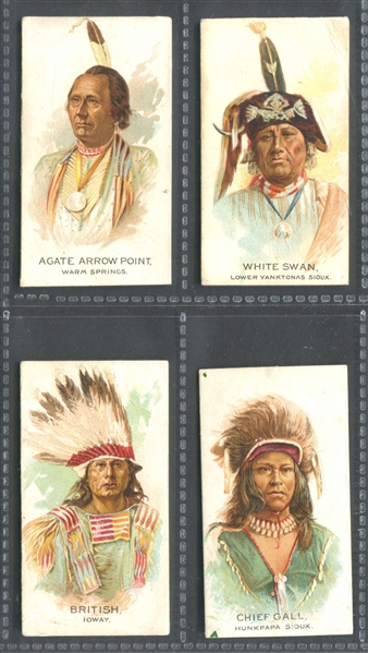 N2 Allen & Ginter American Indian Chiefs Complete Set of (4) Error Cards