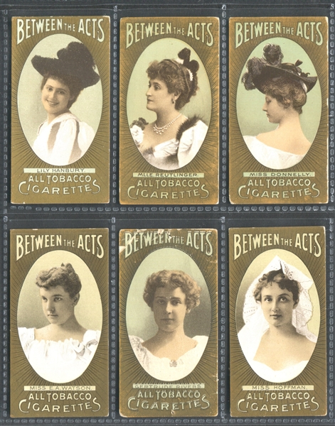 N342-4A Hall's Between the Acts Actresses (Sun Rays) Lot of (6) Cards