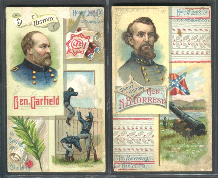 N114 Duke Honest Long Cut Histories of Generals Lot of (8) Cards with Garfield