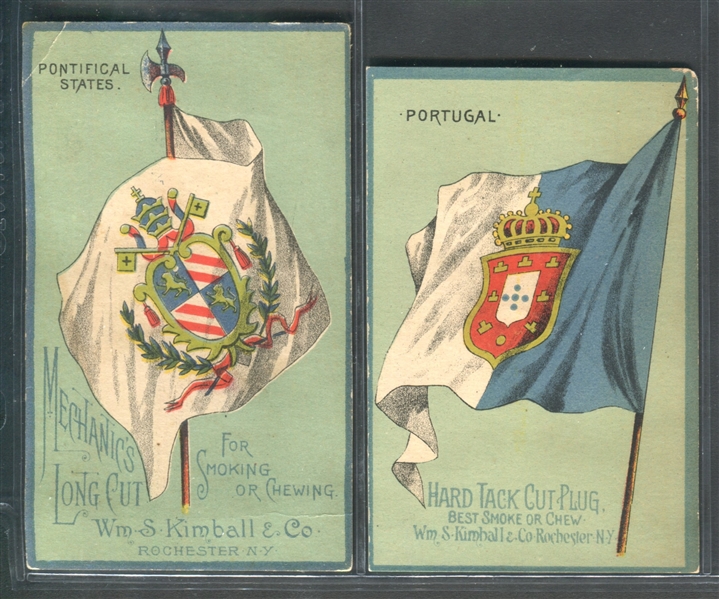 N195 W.S. Kimball National Flags Lot of (2) Cards