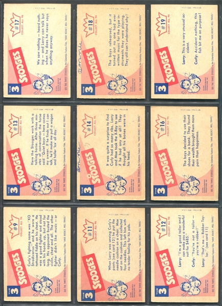 1959 Fleer Three Stooges Near Complete Set of (90/96) Cards