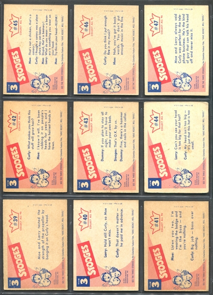 1959 Fleer Three Stooges Near Complete Set of (90/96) Cards