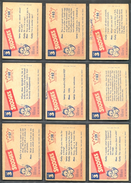 1959 Fleer Three Stooges Near Complete Set of (90/96) Cards