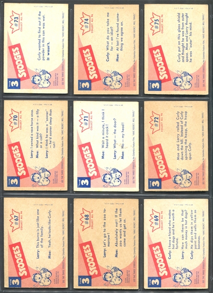 1959 Fleer Three Stooges Near Complete Set of (90/96) Cards