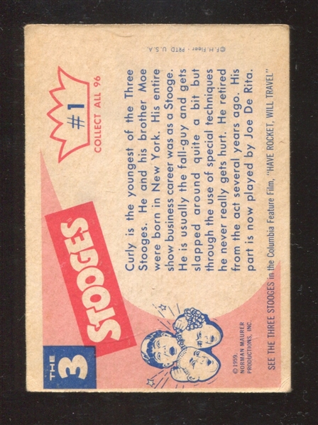 1959 Fleer Three Stooges #1 Curly