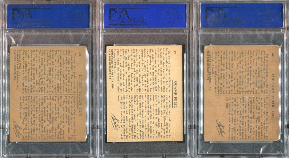 R55 Gumakers Frank Buck Lot of (3) PSA-Graded Cards