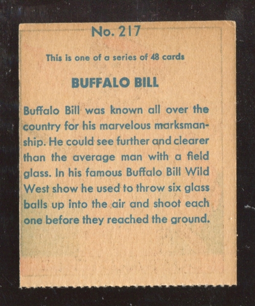 R128-2 Series of 48 Western Cards #217 Buffalo Bill