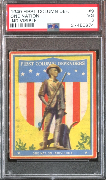 R50 Goudey First Column Defenders #9 One Nation Indivisible PSA3 VG