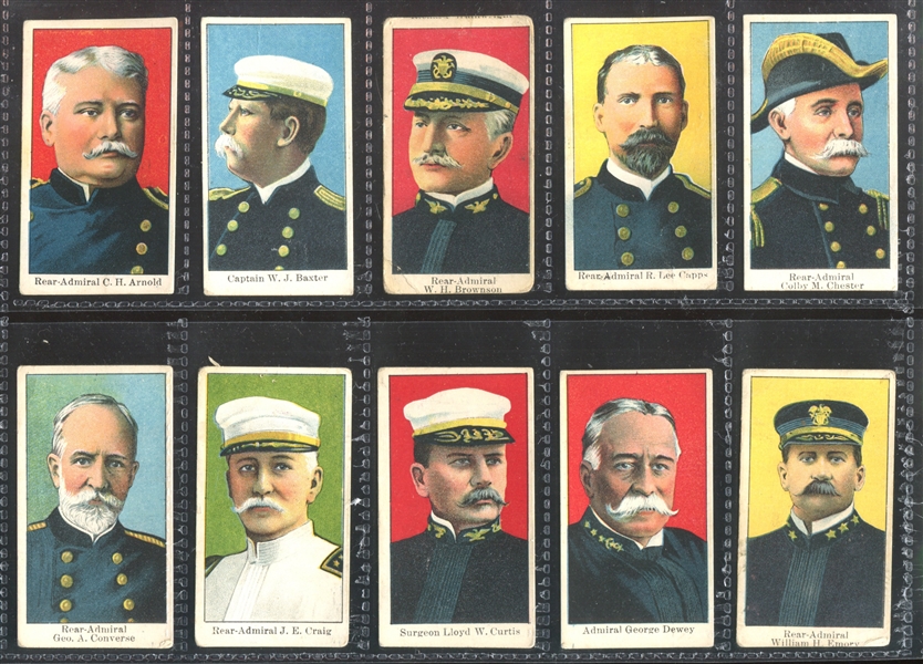 E2 Lauer & Suter Navy Officers Complete Set of (24) With (2) Jefferson Burdick Backs