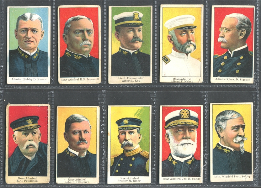 E2 Lauer & Suter Navy Officers Complete Set of (24) With (2) Jefferson Burdick Backs