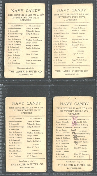 E2 Lauer & Suter Navy Officers Complete Set of (24) With (2) Jefferson Burdick Backs