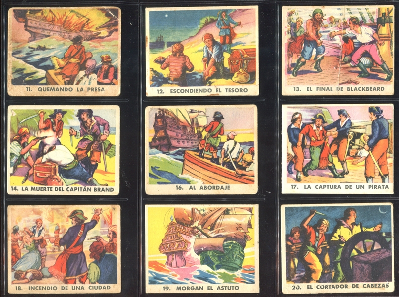 R109 Spanish Boblero Gum Pirates Near Set of (48/72)