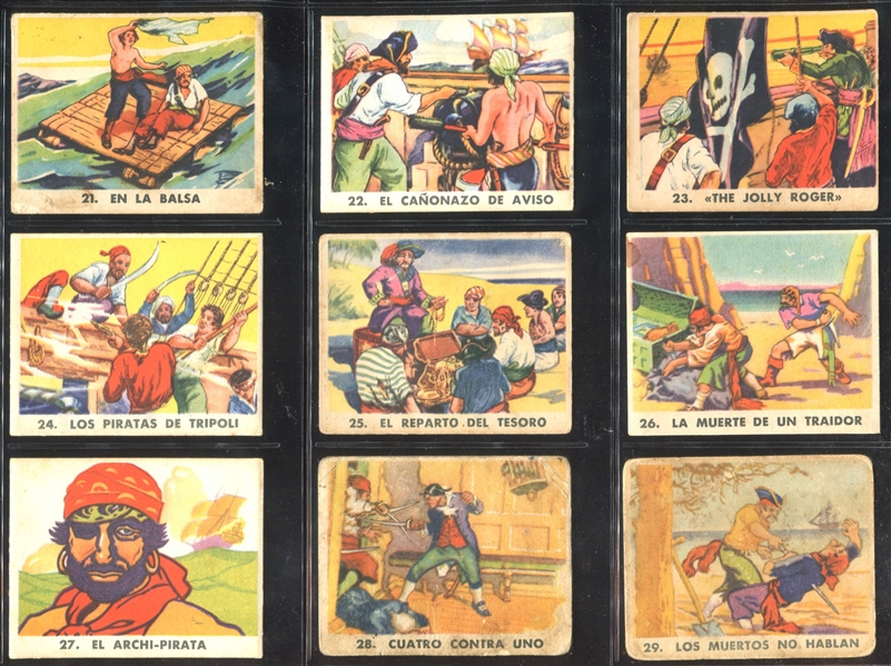 R109 Spanish Boblero Gum Pirates Near Set of (48/72)