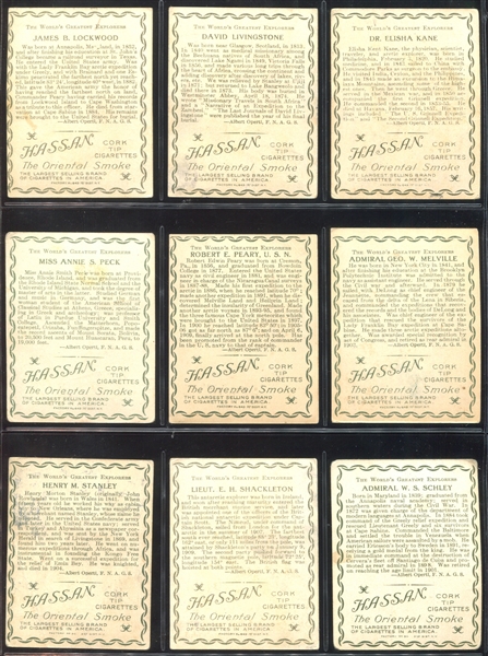 T118 Hassan World's Greatest Explorers Near Set of (23/25) Cards Plus (6) Back Variations