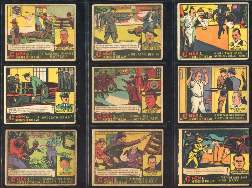 R60 G-Men and the Heroes of the Law Large Lot of (132) Cards with 200, 300 and 400 Series