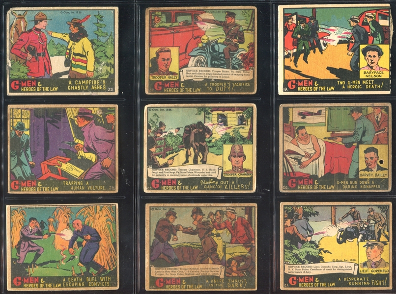 R60 G-Men and the Heroes of the Law Large Lot of (132) Cards with 200, 300 and 400 Series