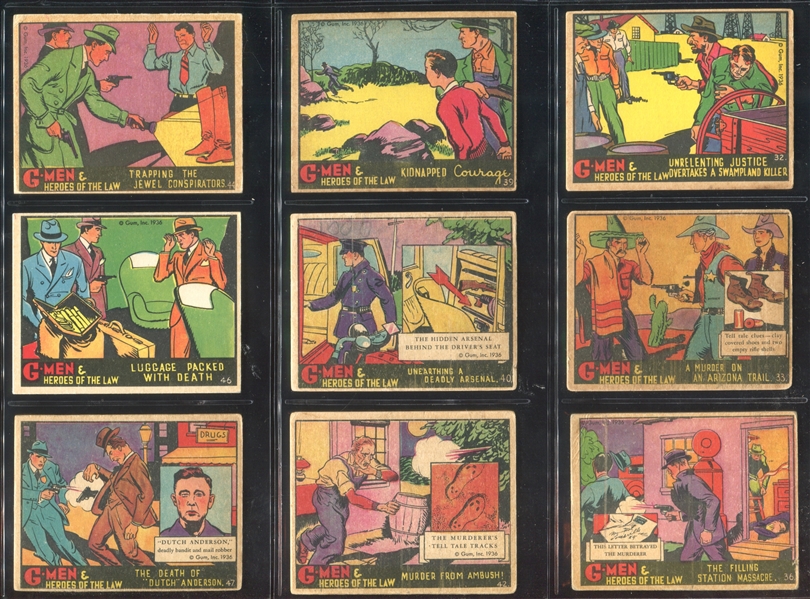 R60 G-Men and the Heroes of the Law Large Lot of (132) Cards with 200, 300 and 400 Series