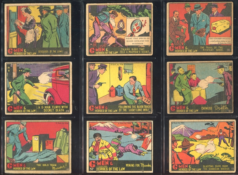 R60 G-Men and the Heroes of the Law Large Lot of (132) Cards with 200, 300 and 400 Series