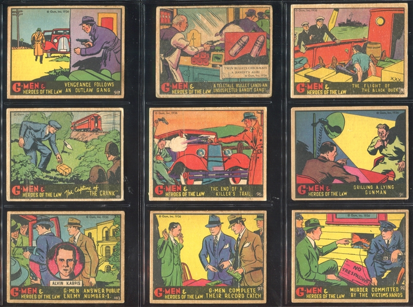 R60 G-Men and the Heroes of the Law Large Lot of (132) Cards with 200, 300 and 400 Series