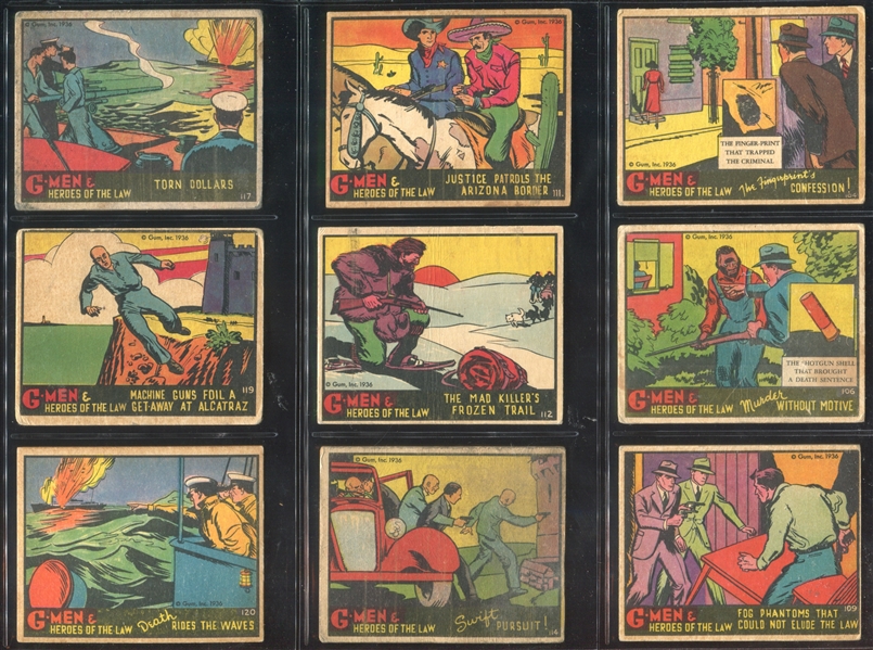 R60 G-Men and the Heroes of the Law Large Lot of (132) Cards with 200, 300 and 400 Series