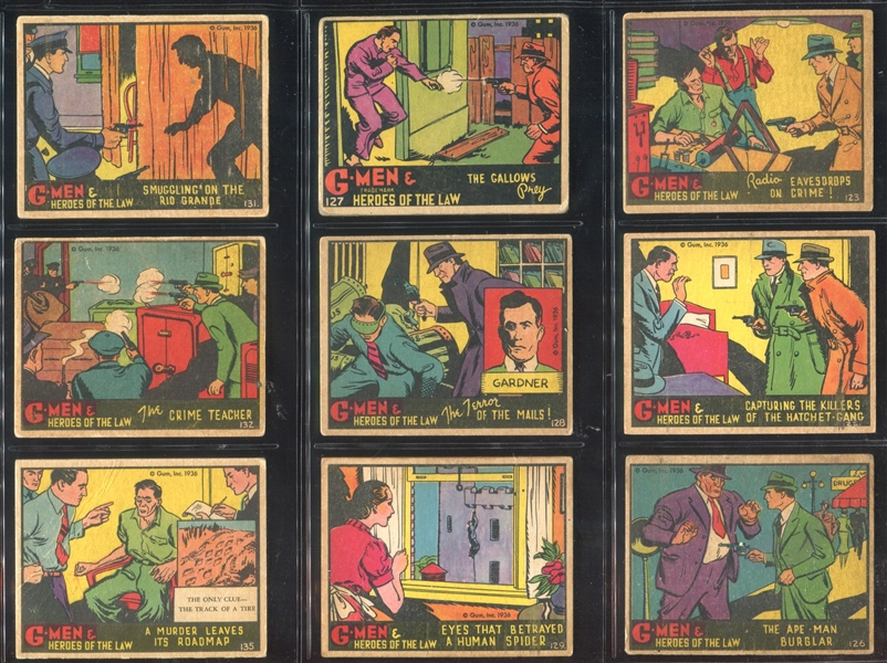 R60 G-Men and the Heroes of the Law Large Lot of (132) Cards with 200, 300 and 400 Series