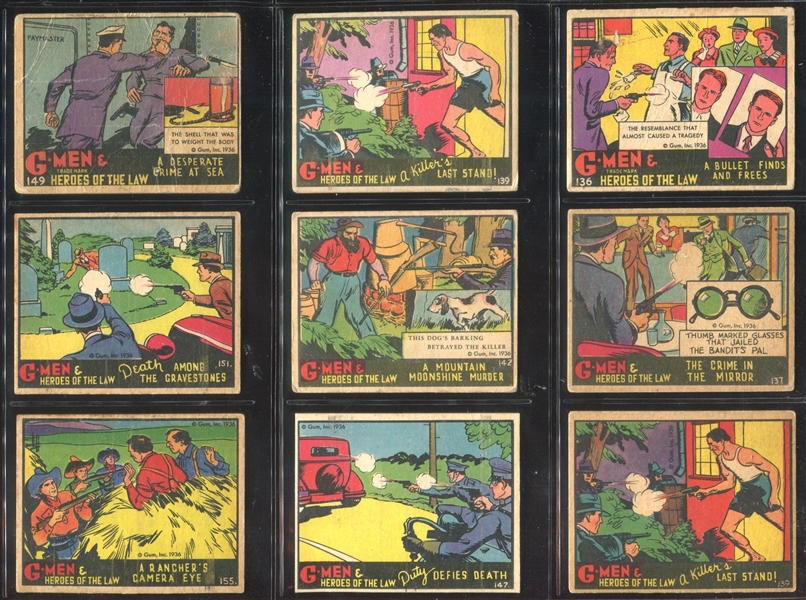 R60 G-Men and the Heroes of the Law Large Lot of (132) Cards with 200, 300 and 400 Series