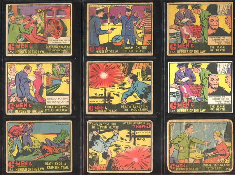 R60 G-Men and the Heroes of the Law Large Lot of (132) Cards with 200, 300 and 400 Series