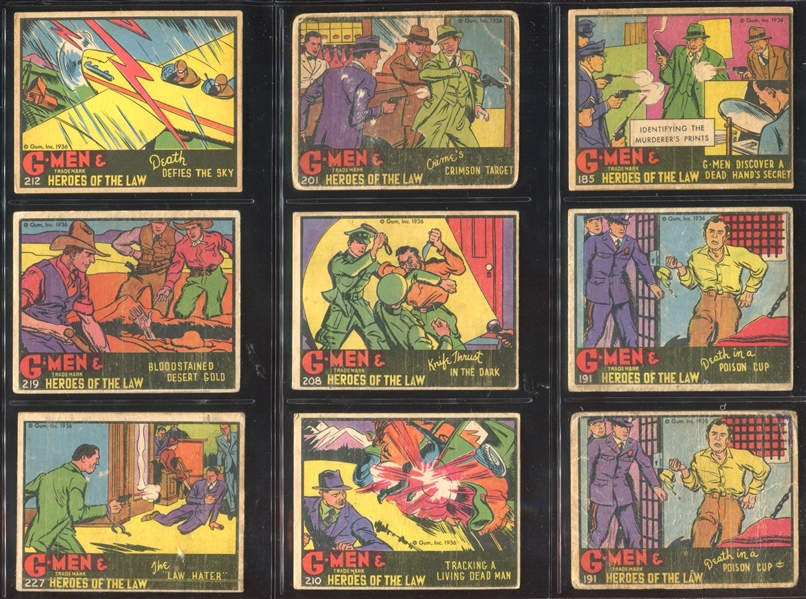 R60 G-Men and the Heroes of the Law Large Lot of (132) Cards with 200, 300 and 400 Series