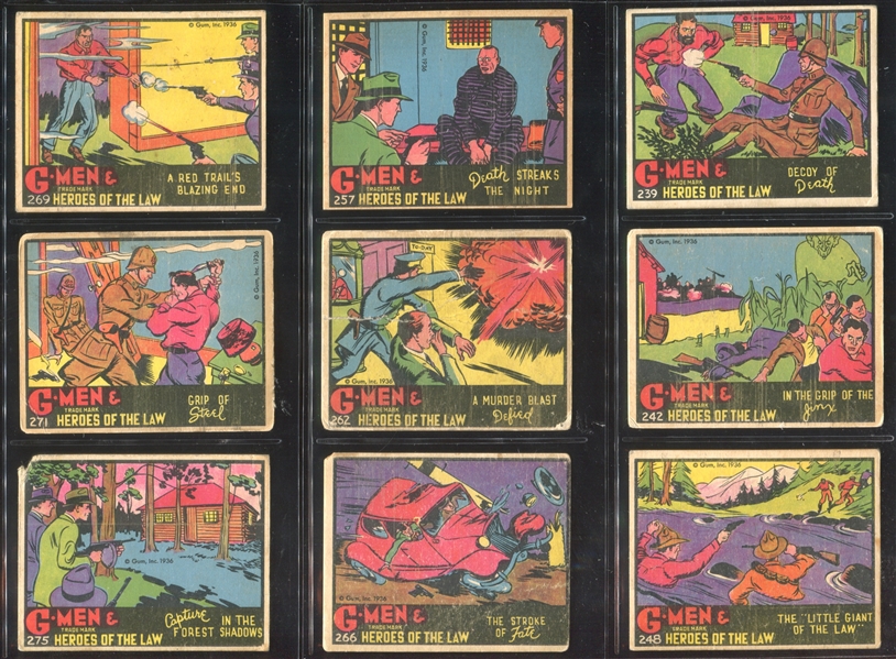 R60 G-Men and the Heroes of the Law Large Lot of (132) Cards with 200, 300 and 400 Series