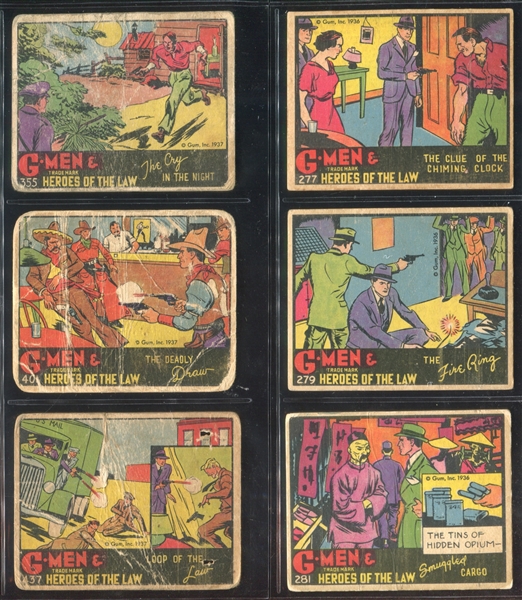 R60 G-Men and the Heroes of the Law Large Lot of (132) Cards with 200, 300 and 400 Series