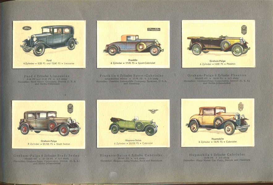 1931 Abdulla (Germany) Autobilder Series 1 Complete Set of (152) Cards in Album