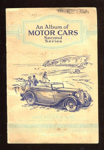 1937 John Player (UK) An album of Motor Cars (2nd Series) Complete Set of (50) In Album