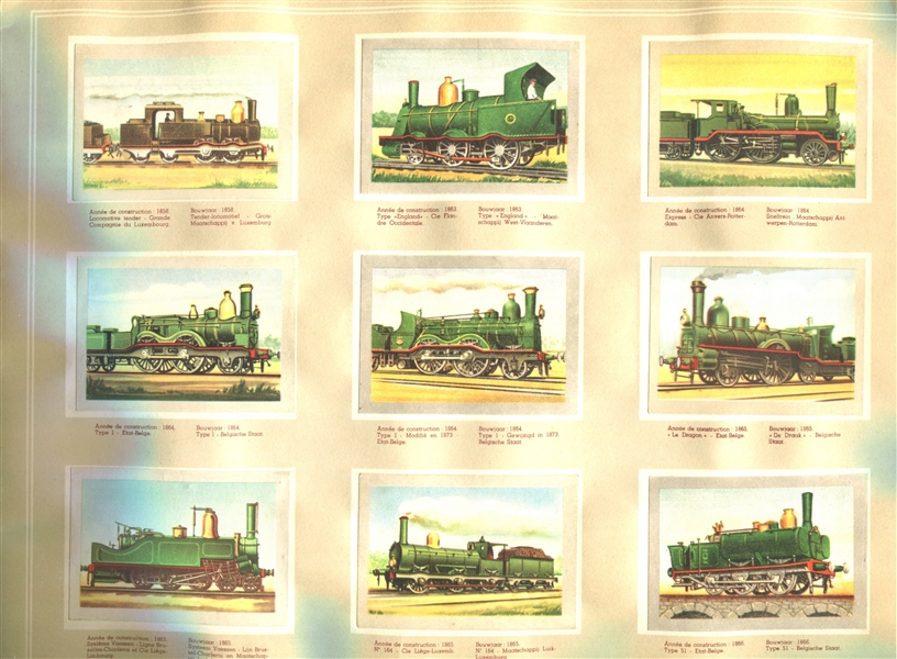 1952 Jacques Chocolates (Belgium) History of the Locomotive Complete set of (144) Cards in Album