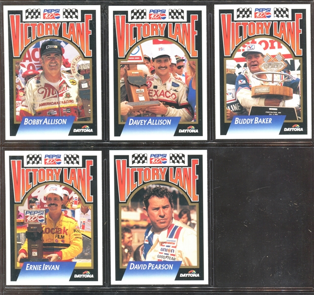 1993 Pepsi (USA) Victory Lane Complete Set of (5) Cards