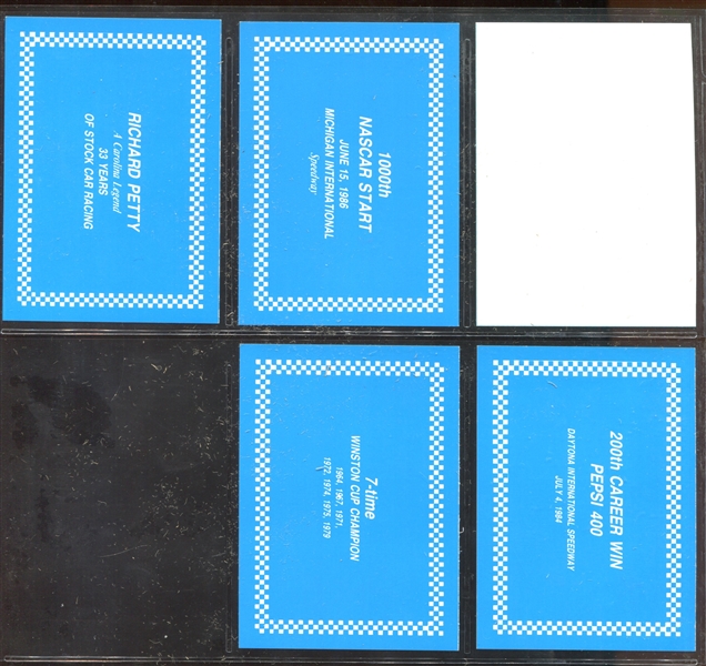 1991 Pepsi (USA) The 43 Petty Pepsi Complete Set of (5) Cards