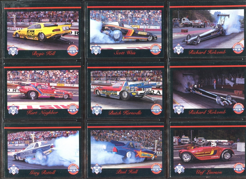 1989/1990 Checkered Flag (USA) IHRA Drag Cards Lot of (2) Complete Sets of (100) Plus Extras